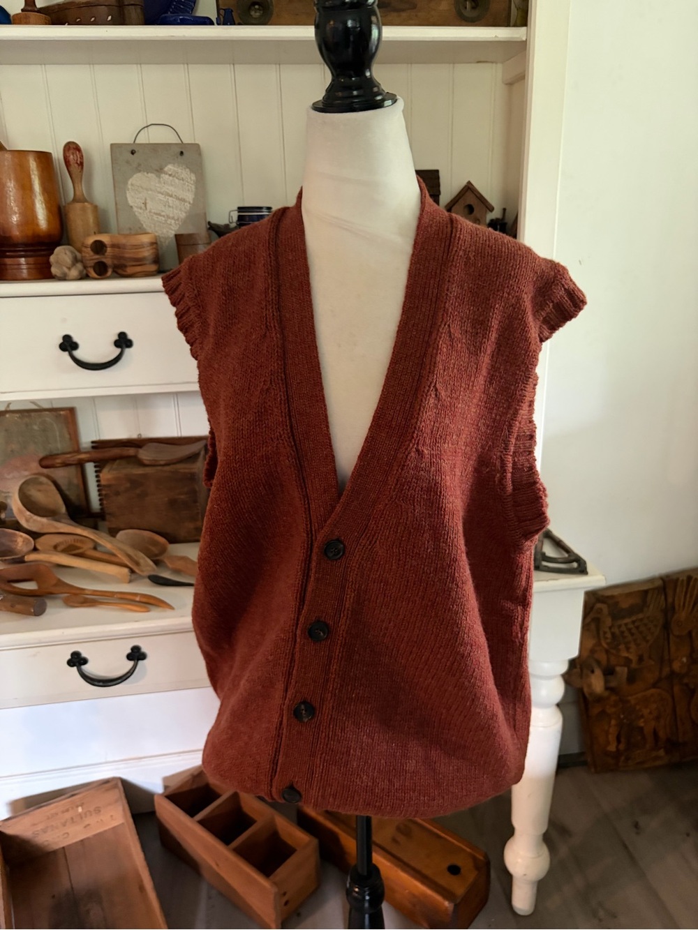 Cordings Men's Rust Button-Front Knit Vest